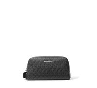 Michael Kors Hudson Toiletry Kit, Shiny Rhodium Hardware/Black
