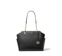 Michael Kors Jacquelyn Medium Top Zip Chain Tote, Black, One Size