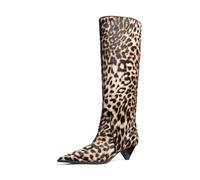 Michael Kors Jayla Leopard Print Calf Hair Knee-High Boot - DK Camel MLT - 40F6JYMB5H