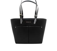 Michael Kors Jet Sest Travel Medium Double Pocket Tote, Black Leather, M