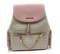 Michael Kors Jet Set Large Signature PVC Chain Backpack Flap Book Bag, Powder Blush, L, Flap
