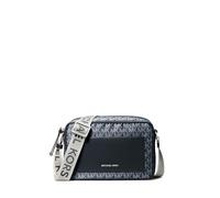 Michael Kors Jet Set Large Webbing Strap Crossbody Bag, Silver-tone Hardware/Tonal Mk Signature Nylon With Mk Logo Webbing/Admiral/Pale Blue, 9.5"W x 6.5"H x 3, Jet Set Large Webbing Strap Crossbody