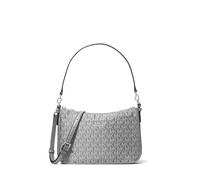 Michael Kors Jet Set Medium Top Zip Pochette Crossbody Bag, Silver-tone Hardware/Tonal Mk Signature Nylon/Storm, One Size, Jet Set Medium Top Zip Pochette Crossbody Bag