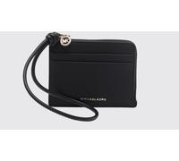Michael Kors Jet Set Pebbled Leather Card Holder with Metal Logo and Zip Closure - Size: OS - female