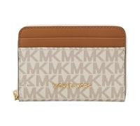 Michael Kors Jet Set Small Signature Logo Zip-Around Card Case Vanilla/Acorn