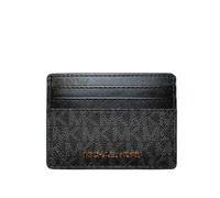 Michael Kors Jet Set Travel Large Card Case Holder MK Print Saffiano Leather (Black)
