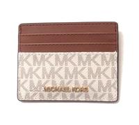 Michael Kors Jet Set Travel Large Card Case Holder MK Print Saffiano Leather (Vanilla)