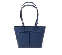 Michael Kors Jet Set Travel MD Double Pocket Tote Bag (Navy), Navy, Small