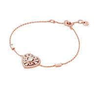 Michael Kors Jewellery Michael Kors Premium Kors Love Sterling Silver Rose Gold Tone Tapered Baguette Heart Bracelet 15.9-18.4cm