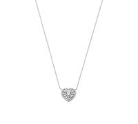 Michael Kors Jewellery Michael Kors Premium Kors Love Sterling Silver Tapered Baguette Heart Necklace 1.47x1.4cm, 38-43cm