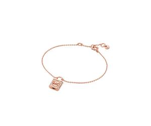 Michael Kors Jewellery Michael Kors Premium Sterling Silver14K Rose Gold CZ Lock Bracelet 16-18.5cm
