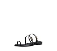 Michael Kors Kya Leather Flat Sandal - Black - 40T6KYFS1L