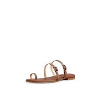 Michael Kors Kya Leather Flat Sandal - Luggage - 40T6KYFS1L