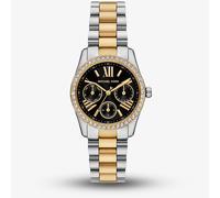 Michael Kors Ladies Mini Lexington Black Dial Two Tone Watch MK4925