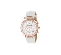 Michael Kors ladies Parker Chronograph Watch Rose Gold White Strap MK2281
