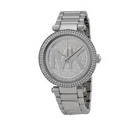 Michael Kors Ladies Parker Watch Stainless Steel Bracelet Silver Crystal Paved Dial MK5925