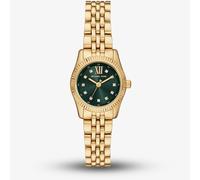 Michael Kors Ladies Petite Lexington Green Dial Gold Tone Watch MK4842