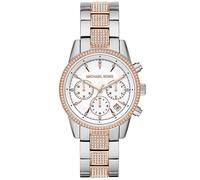 Michael Kors Ladies Ritz Watch with White Dial & Two Tone Bracelet Rose