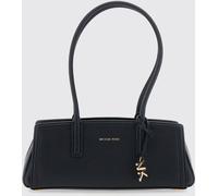 Michael Kors Laila Grained Leather Shoulder Bag with Double Handle and Logo Charm