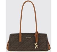 Michael Kors Laila Monogram Canvas Shoulder Bag with Logo Charm