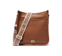 Michael Kors Leather Messenger Bag With Logo Strap In Beige size OS | Cross Body Bags Outlet | Women | White OS