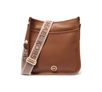 Michael Kors Leather Messenger Bag With Logo Strap In Beige size OS | Tote Bags Outlet | Women | White OS