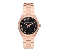 Michael Kors Lennox Women's Black Dial & Rose Gold Tone Steel Watch