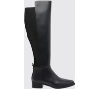 Michael Kors Lex Calfskin Leather Knee-High Boots with MK Logo - Size: 6 - female