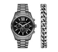 Michael Kors Lexington Chronograph Gunmetal Stainless Steel Watch Set