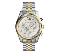 Michael Kors Lexington MK8344 Men's Chronograph Watch - 45mm White Dial Steel Bracelet