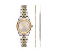 Michael Kors Lexington Ladies' Three Hand Stainless Steel Watch & Bracelets Gift Set