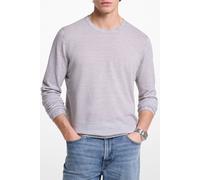 Michael Kors Long Sleeve Linen Mix Crew Neck Top In Grey size L | Longsleeves Outlet | Men | White L