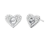 Michael Kors Love Silver Zirconia Heart Stud Earrings