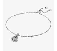 Michael Kors Love Sterling Silver White Cubic Zirconia Heart Charm Bracelet MKC1748CZ040