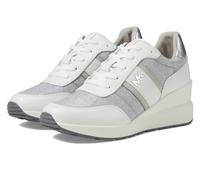 Michael Kors Mabel Women's Leather and Mesh Sneakers with Shiny Chain 43S4MBFSBD White Silver