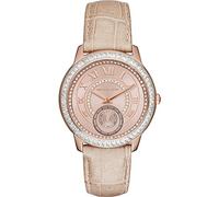 MICHAEL KORS Madelyn Womens Quartz Watch with Rose Gold Dial and Brown Leather Strap MK2448