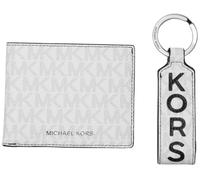 Michael Kors Malone Slim Billfold Wallet & Key Fob Gift Set, Bright White, One Size