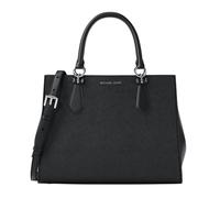 Michael Kors Marilyn Medium Saffiano Leather Satchel Black Silver