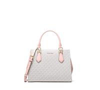 Michael Kors Marilyn Medium Satchel, Gold-Tone Hardware/MK Signature/Powder Blush Multi