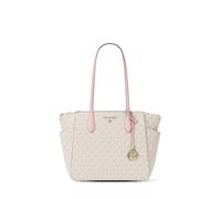 Michael Kors Marilyn Medium Top-Zip Tote Bag, Gold-Tone Hardware/MK Signature/Powder Blush Multi