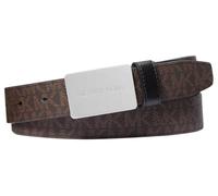 Michael Kors Men's 31mm Mk Plaque Belt, Brown/Black, 36
