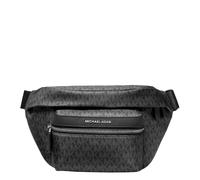 Michael Kors Men's Brooklyn Travel Belt Bag, Silver-tone Hardware/Nylon/Black, Medium