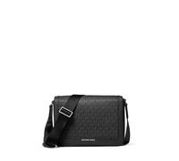 Michael Kors Men's Hudson Flap Crossbody, Gunmetal-hardware/Black, One Size