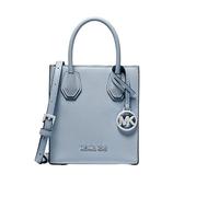 Michael Kors Mercer Extra-Small Pebbled Leather Crossbody Bag, Pale Blue