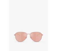 Michael Kors MK1160 BIARRITZ 11086X Woman Sunglasses Metal Gold Gold Pilot Mirrored