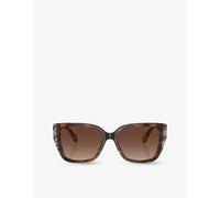 Michael Kors Michael Kors Mk2199 Acadia Rectangle-Frame Tortoiseshell Acetate Sunglasses Brown