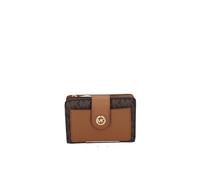 Michael Kors Women's Mk Charm Small Tab Compact Pcoket Wallet, Brown/Acorn, Brown/Acorn, Mk Charm Small Tab Compact Pcoket Wallet