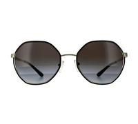 Michael Kors Round Womens Light Gold Black Dark Grey Gradient Sunglasses Metal - One Size
