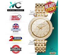 MICHAEL KORS MK3398 Darci Gold Dial Stainless Steel Crystal Womens Watch 39mm