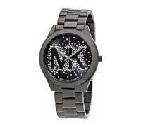 Michael Kors MK3589 Ladies Slim Black Dial Stainless Steel Watch - 42mm, Black Strap, Analog Quartz, 50m Water Resistant